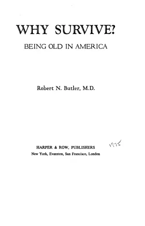 Why Survive? Being Old in America の書影
